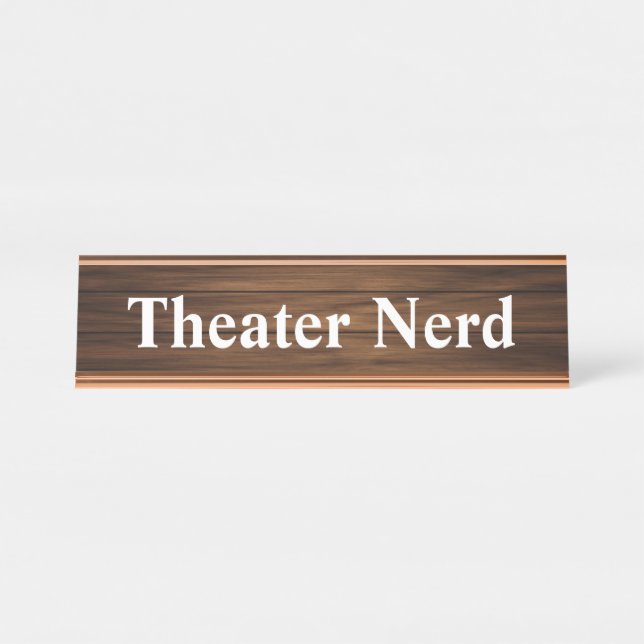 Theater Nerd Einfaches Design Holzkörbe Paneling Schreibtischnamensplakette (Vorderseite )