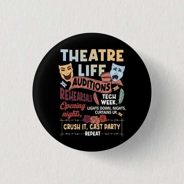 Theater Nerd Schauspieler Musikalisches Theater Le Button (Vorderseite)