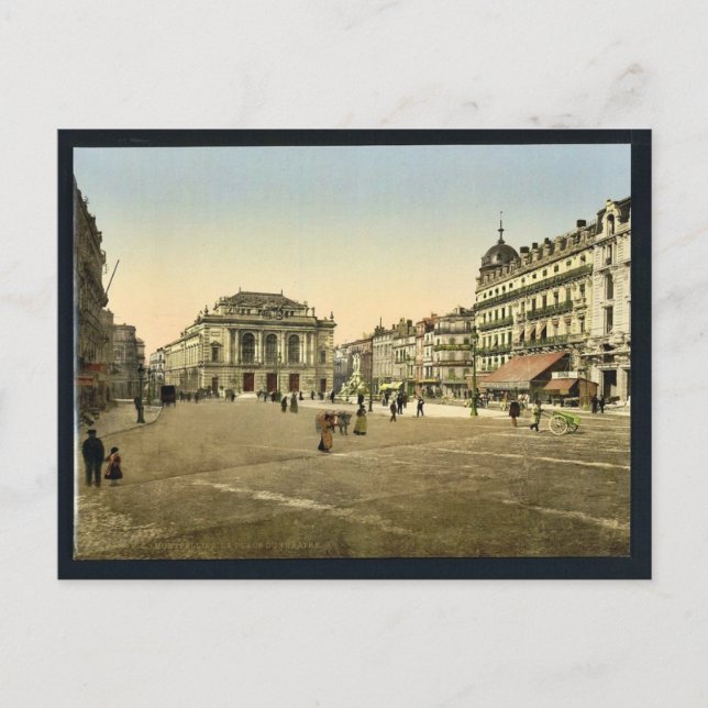 Theater Place, Montpelier, Frankreich klassischer  Postkarte (Vorderseite)