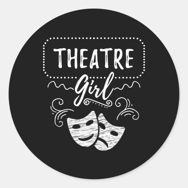 Theater Theater Broadway Musical Runder Aufkleber (Vorderseite)