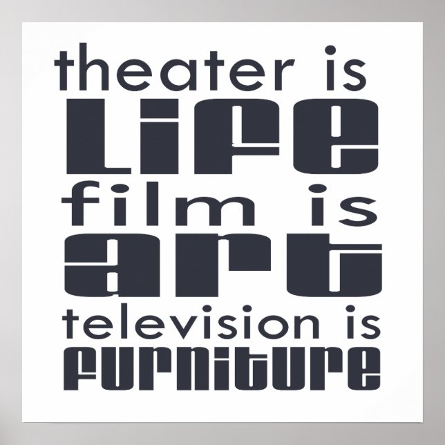 Theater vs Film vs TV Poster (Vorne)