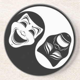 Theater Yin Yang Design - Komödie und die Masken d Getränkeuntersetzer