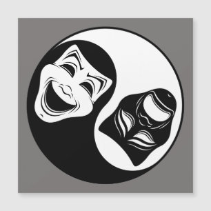Theater Yin Yang Design - Komödie und die Masken d Magnetkarte