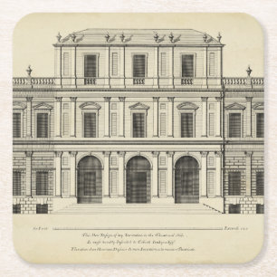 Theaterart Façade durch Colen Campbell Rechteckiger Pappuntersetzer