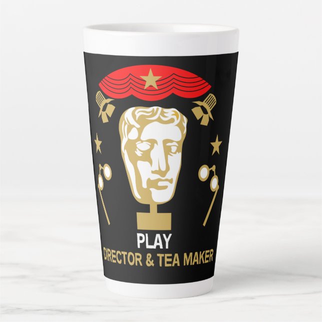 Theaterdirektorin Drama spielt Zwei-Tonen-Kaffee-T Milchtasse (Vorderseite)