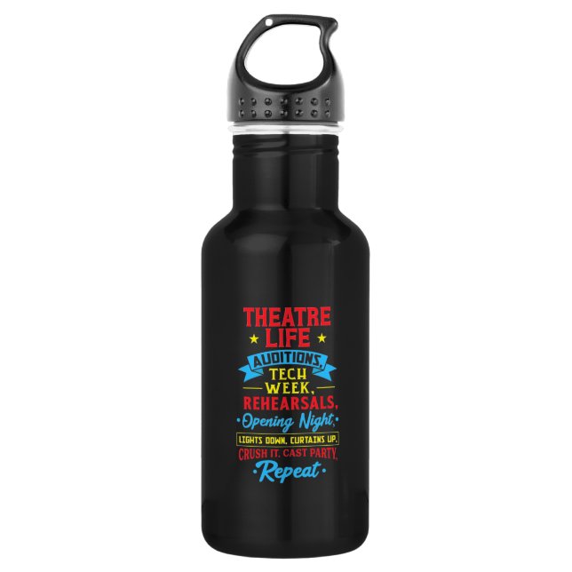Theaterleben für Schauspieler Edelstahlflasche (Vorderseite)