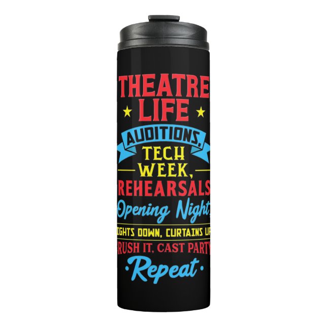 Theaterleben für Schauspieler Thermosbecher (Vorderseite)
