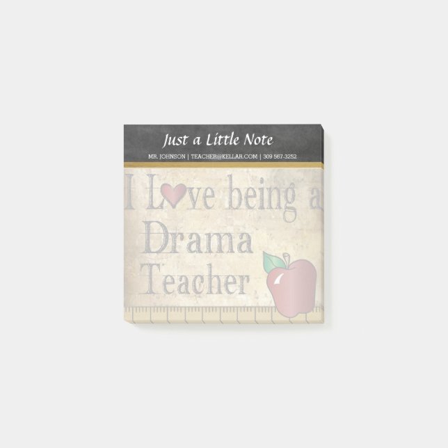 Theaterlehrer| Vintager Stil Post-it Klebezettel (Vorderseite)