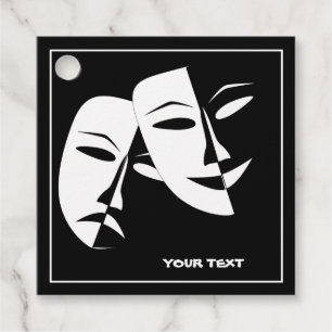 Theatermaske Comedy Tragedy Schwarz-weiß Custom Geschenkanhänger