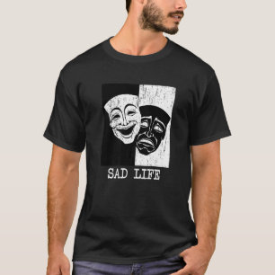 Theatermaske traurige Lebensdrama-Komödie und Trag T-Shirt