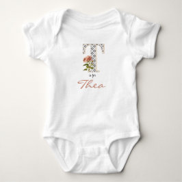 Theatername Blütenbrief T Pink Flower Girl Baby Strampler