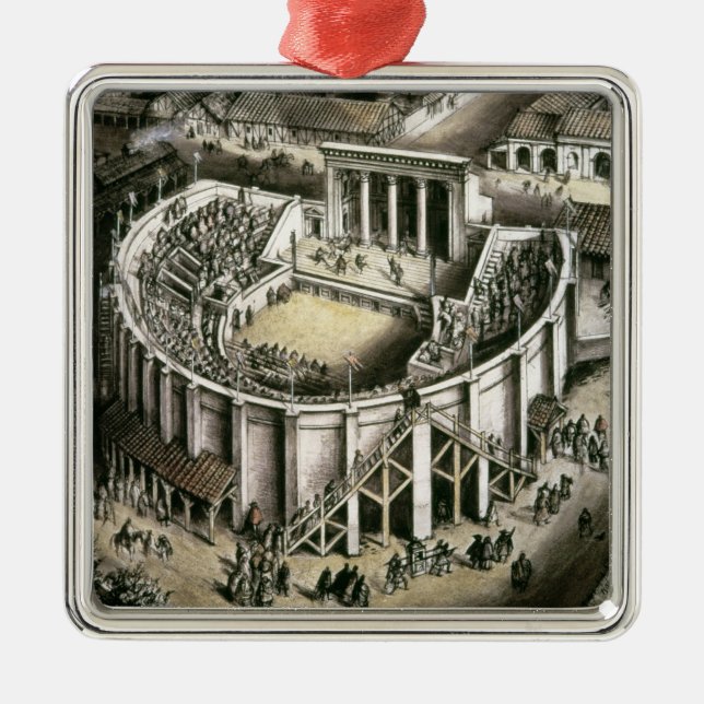 Theaterrekonstruktion, römisches 2. Jahrhundert Silbernes Ornament (Vorne)