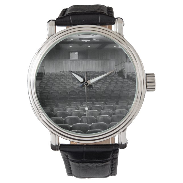 Theatersitze Schwarz-weiß Armbanduhr (Vorderseite)