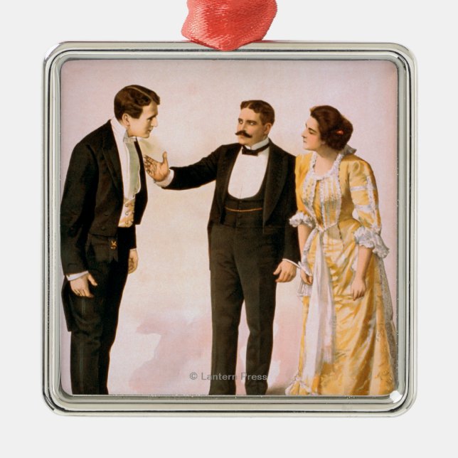 Theaterspiel-Plakat #2 Sherlocks Holmes Silbernes Ornament (Vorne)