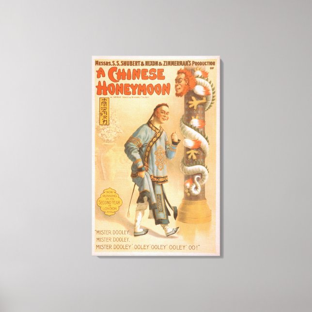 Theaterspielposter "Eine chinesische Flitterwoche" Leinwanddruck (Vorderseite)