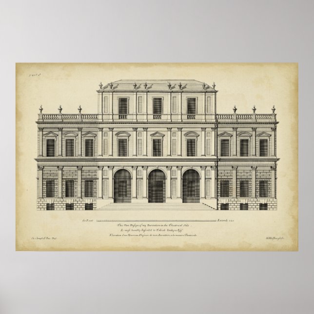 Theaterstil-Fassade von Colen Campbell Poster (Vorne)