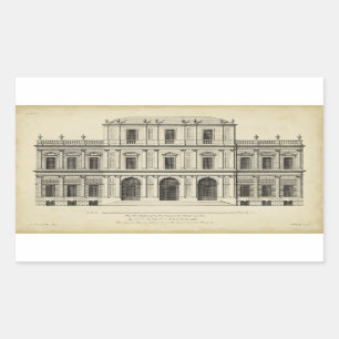 Theaterstil-Fassade von Colen Campbell Rechteckiger Aufkleber