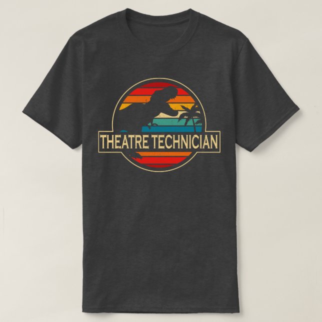 Theatertechniker Dinosaurier T-Shirt (Design vorne)