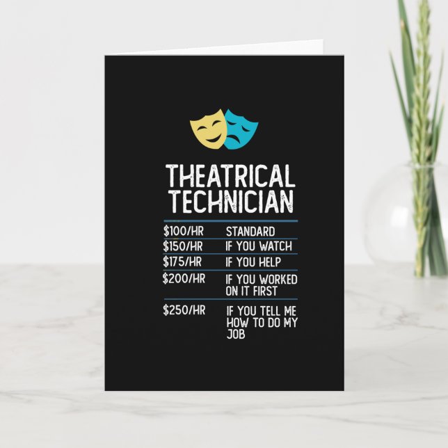 Theatertechniker Drama Bühne lustiges Geschenk Karte (Vorderseite)