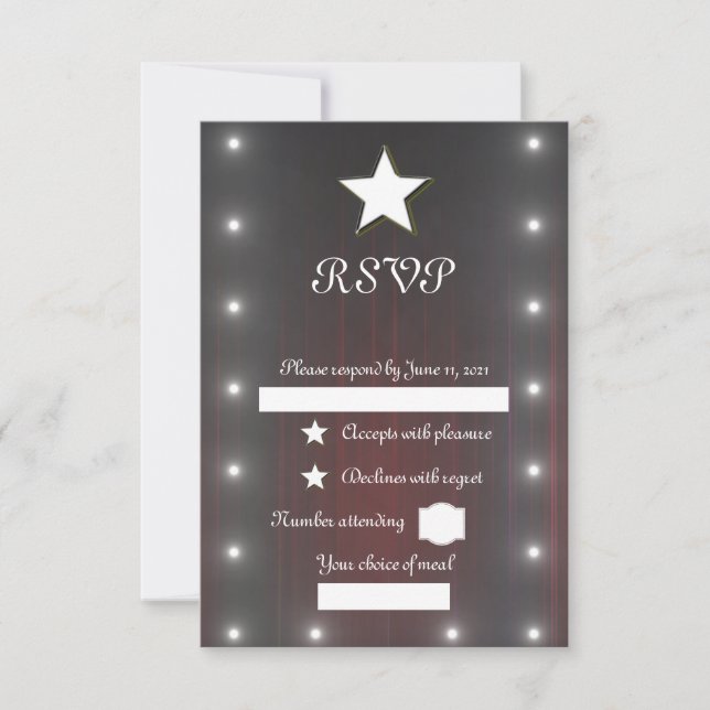 Theatervorhang RSVP Karte (Vorderseite)