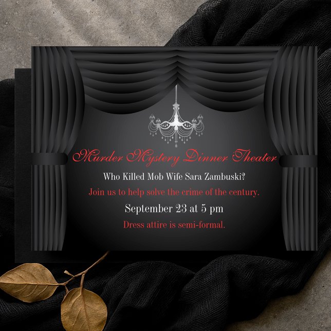 Theatrales Erwachsenenmord Mystery Dinner Party Einladung (Theatrical Adult Murder Mystery Dinner Party Invitation
)