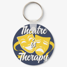 Theatre is Therapy Comedy Tragedy Masks Keychain
