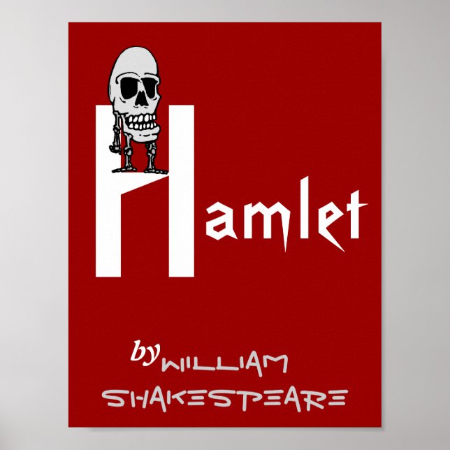 Théâtre Jouer Poster Hamlet Par William Shakespear (Devant)