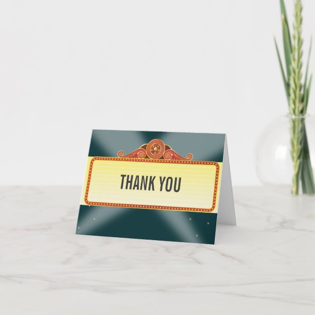 Theatre Marquee Bar Bat Mitzvah Thank You Dankeskarte (Vorderseite)