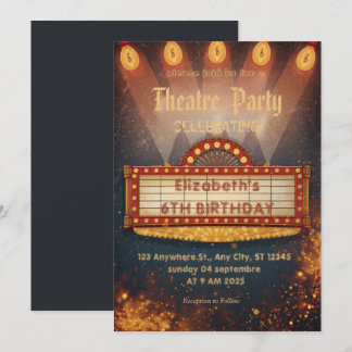Theatre Marquee Party Invitation – Birthday invite Einladung