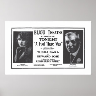 Theda Bara 1916 vintage movie ad poster