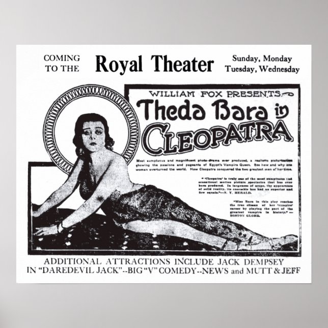 Theda Bara 1920 Vintager Film und Poster (Vorne)