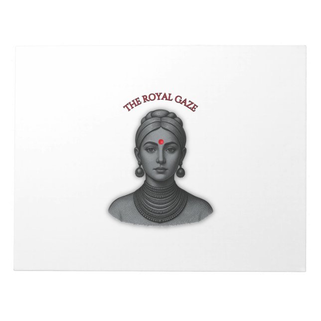 Thee Royal Gaze - Indian Queen Line Art Notizblock (Vorderseite)