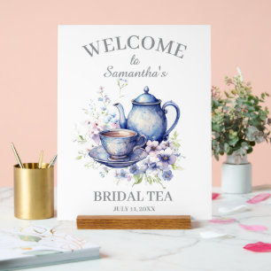 Théière Boho Florale Bleue Fête de Thé pour Enterr
