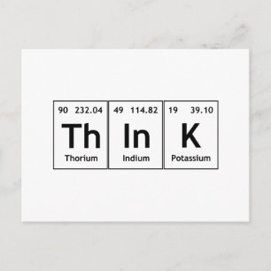 TheInK Periodic Table Element Word Chemistry Symbo Postkarte