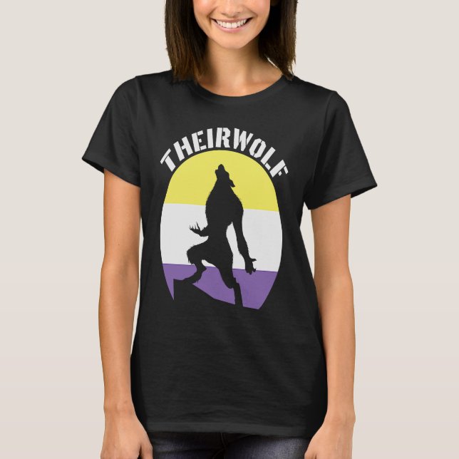 Theirwolf Androgynous Non-Binary Gender Identity G T-Shirt (Vorderseite)