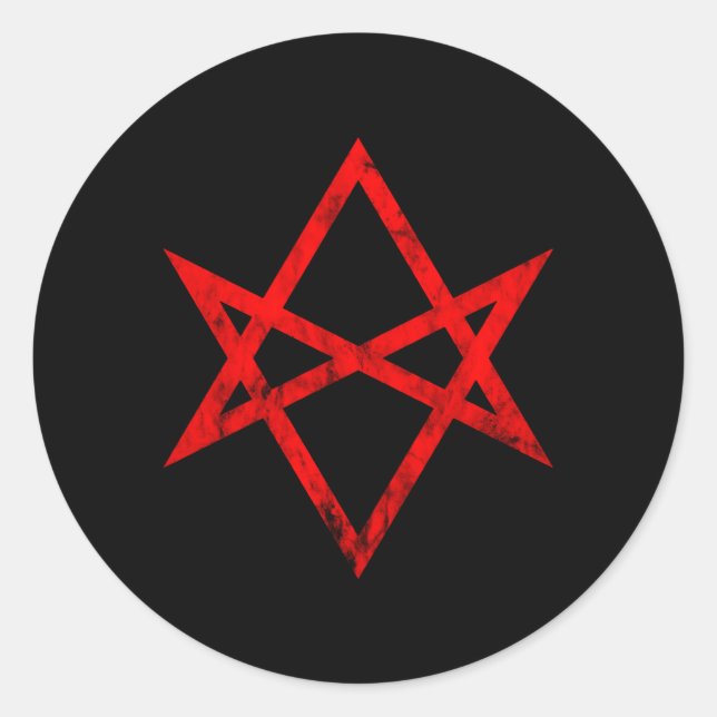 Thelema Symbol Thelemite Unicursal Hexagram Occult Runder Aufkleber (Vorderseite)