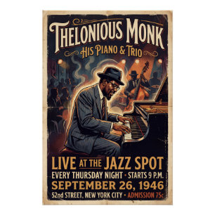 Thelonious Monk – Live Poster
