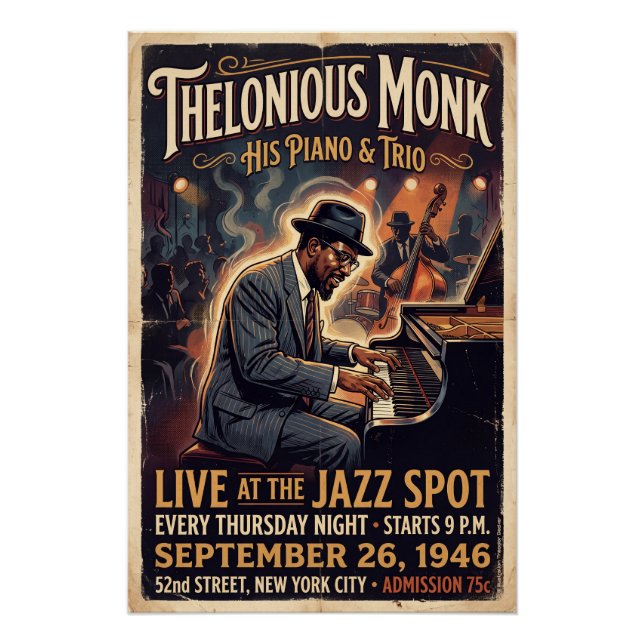 Thelonious Monk – Live  Poster (Vorderseite)