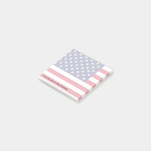 Thema "Amerikanische Flaggen US Flagge" Post-it Klebezettel (angewinkelt)