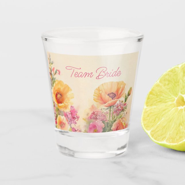 Thema Blumenhochzeit Schnapsglas (Vorderseite)