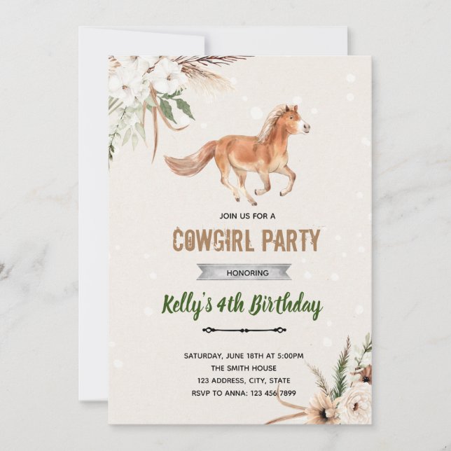 Thema "Boho-Geist" Einladung (Vorderseite)