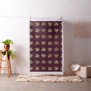 Thema Burgundy Plum und Gold Wein Stoff