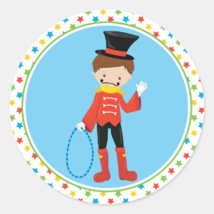 Thema "Circus" Ringmaster Runder Aufkleber