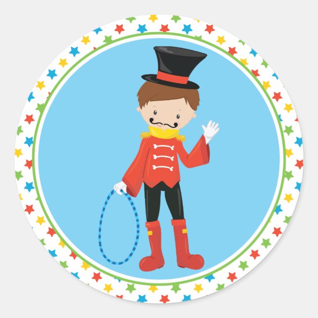 Thema "Circus" | Ringmaster Runder Aufkleber (Vorderseite)