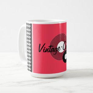 Thema der 50er Jahre: Rosa, Schwarz und Weiß Kaffeetasse