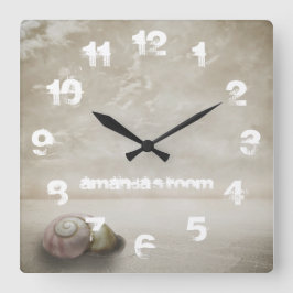 Thema des Fantasy Beach Personalisiert Quadratische Wanduhr