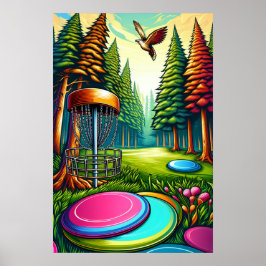 Thema "Disk Golf and Eagle" Poster