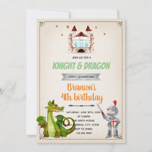 Thema "Drachen und Ritter Feiertagskarte