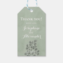 Thema Eukalyptus-Blätter Geschenkanhänger