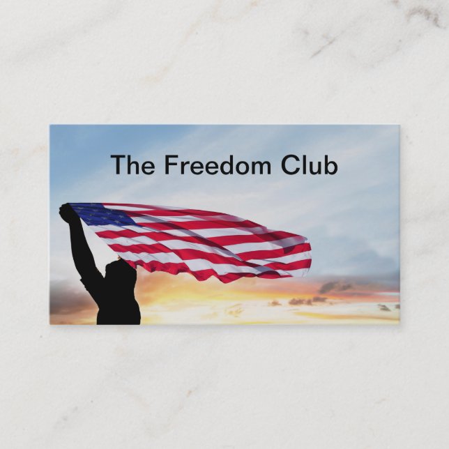 Thema "Freiheit - Amerikanische Flagge" Visitenkarte (Vorderseite)
